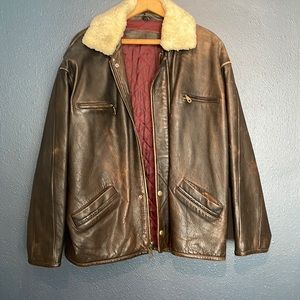 Dark brown 100% leather jacket really good condition